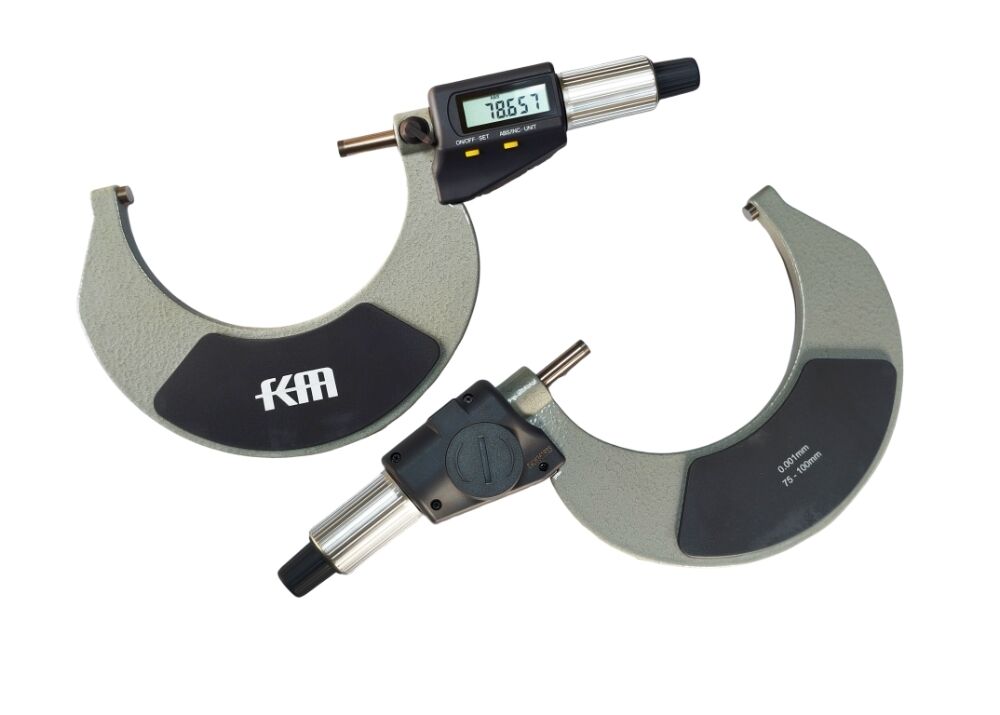 75-100mm/3-4" Digital Outside Micrometer with LCD Display and Carbide Tips