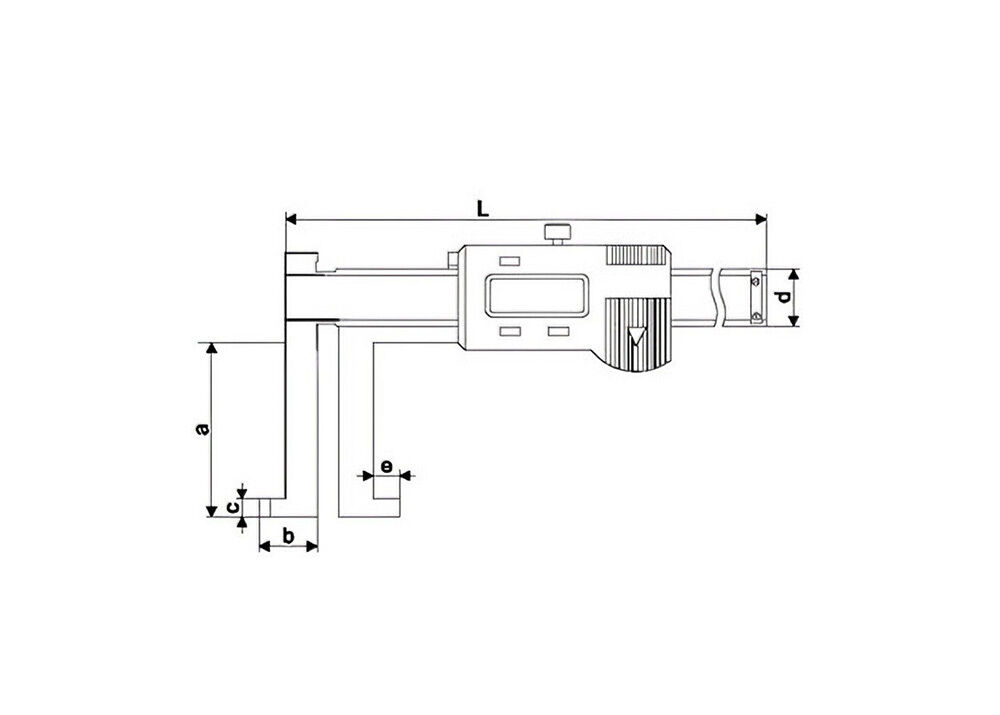 14-150mm/0.6-6" Blade Tip Digital Internal Groove Caliper for Precision Narrow Grooves